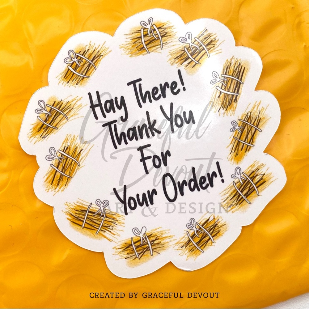 Hay There! Thank You For Your Order! - 2" (inches) (96ct.) Stickers - Picture 3 of 4